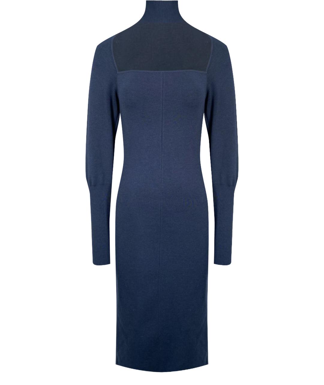 BOTTEGA VENETA Синее шерстяное повседневное платье, фото 1