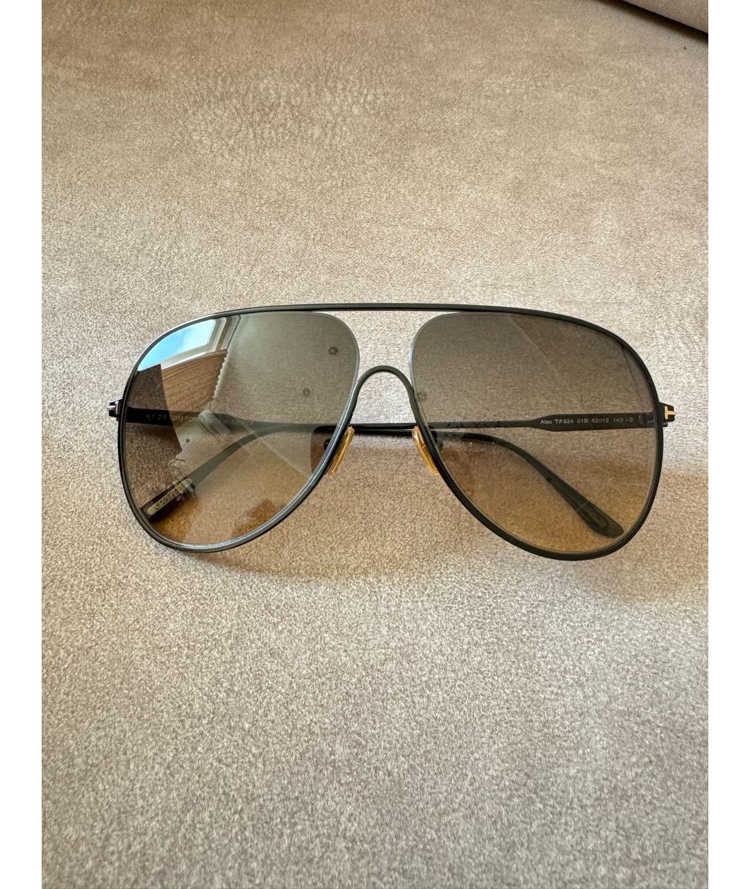 TOM FORD Коричневые металлические солнцезащитные очки, фото 8