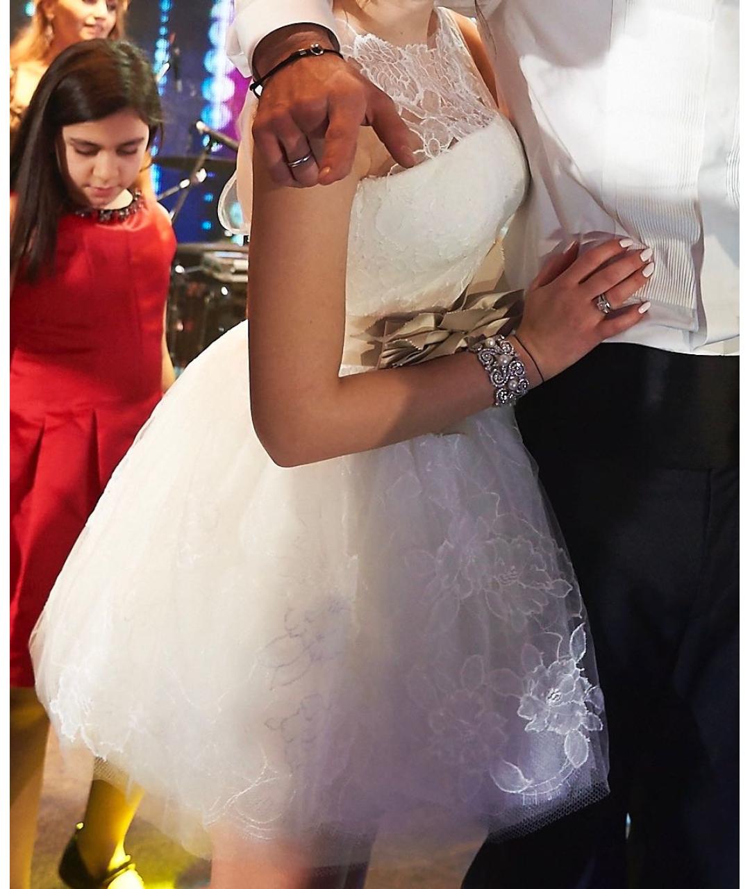 VERA WANG Белое кружевное свадебное платье, фото 5