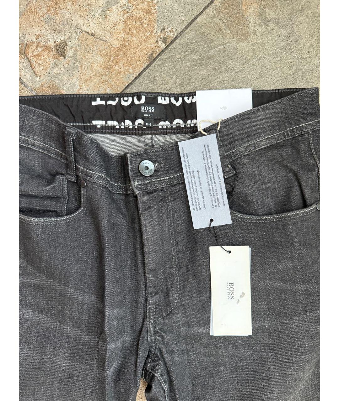 HUGO BOSS Черные хлопковые детские джинсы, фото 4