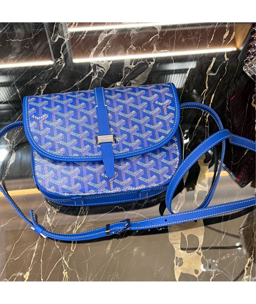 GOYARD Синяя кожаная сумка через плечо, фото 2
