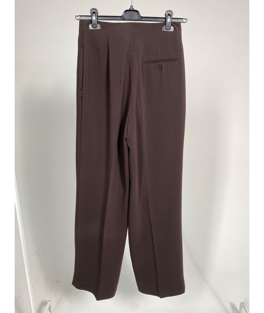 THE ROW Коричневые шерстяные классические брюки, фото 2