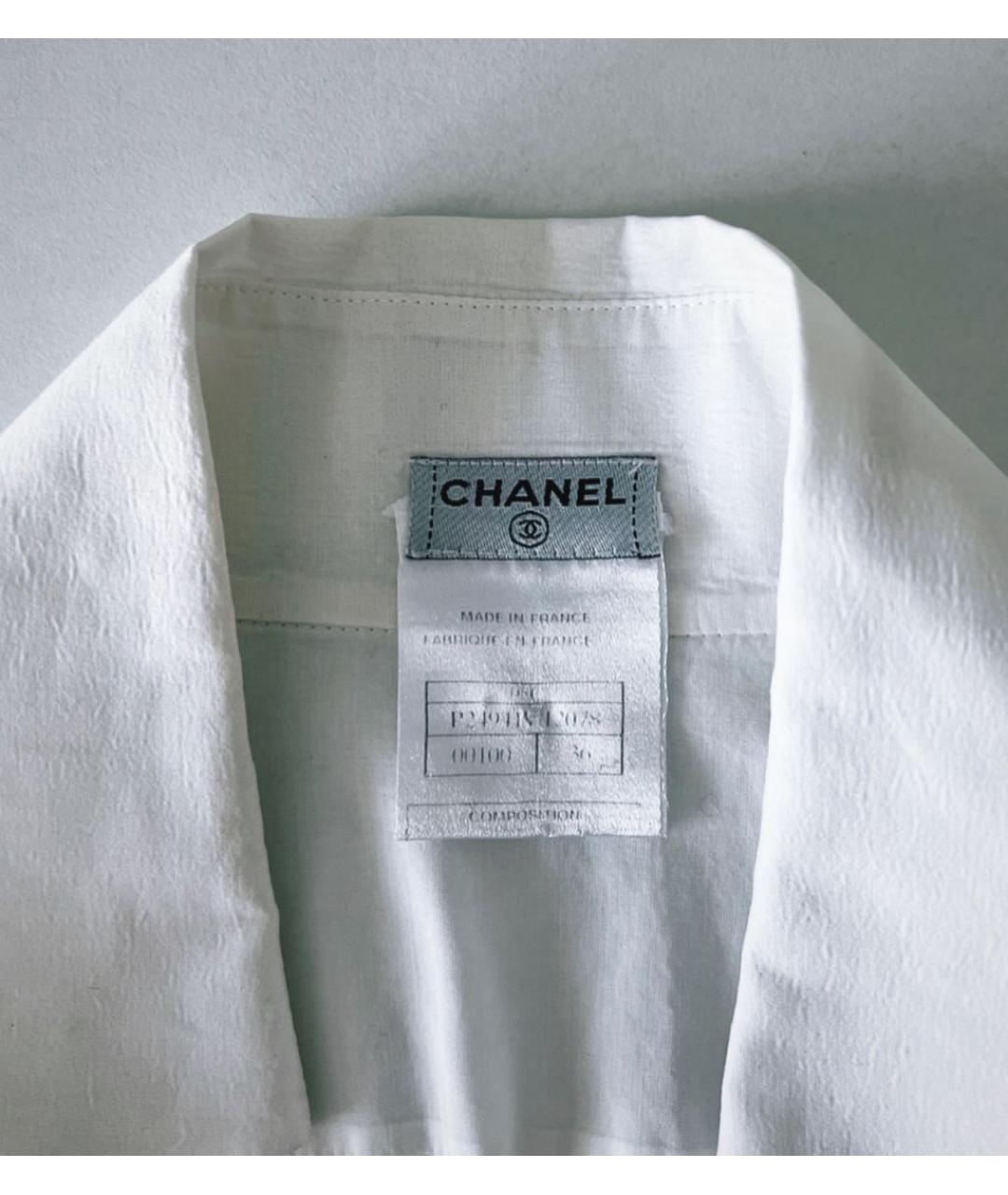CHANEL PRE-OWNED Белая хлопковая блузы, фото 3