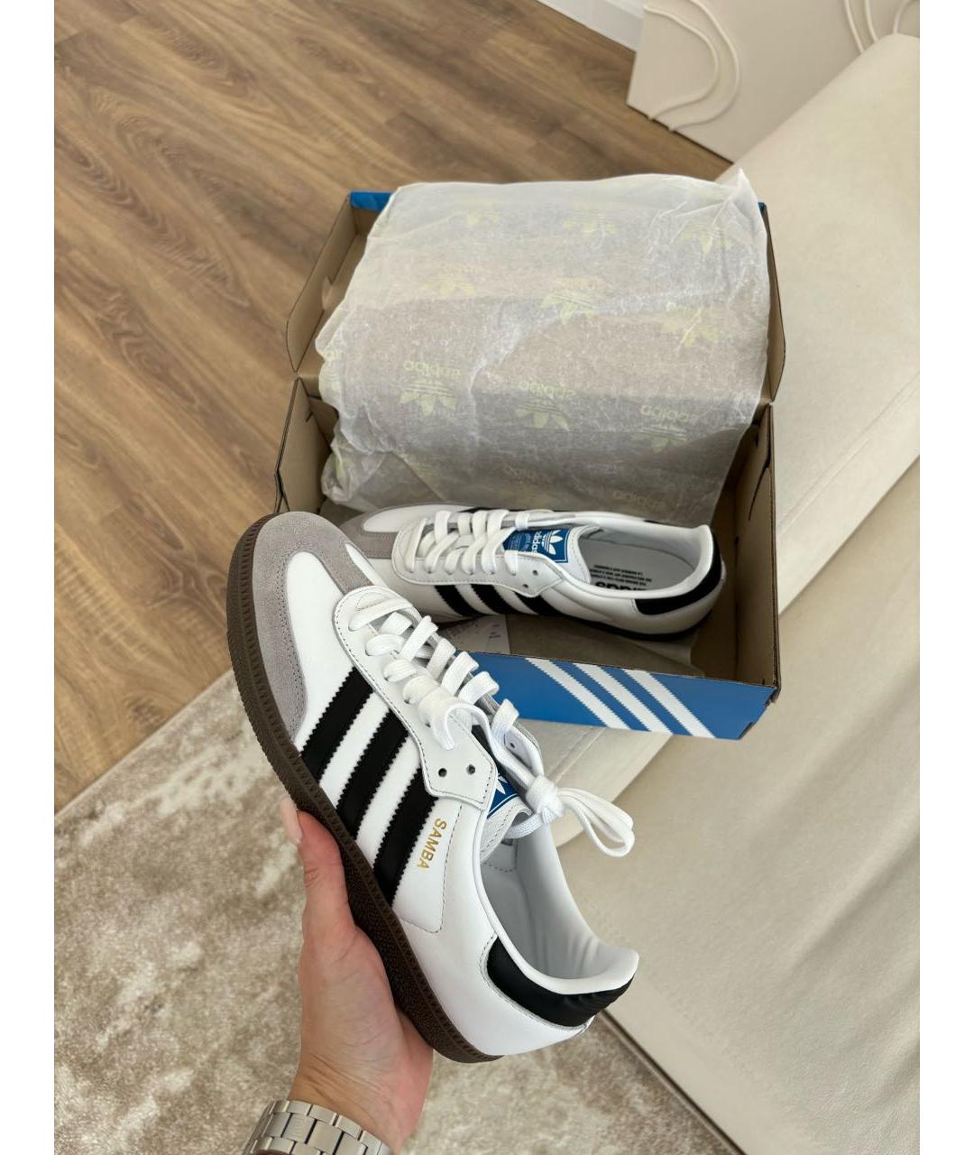 ADIDAS Белые кожаные кеды, фото 6