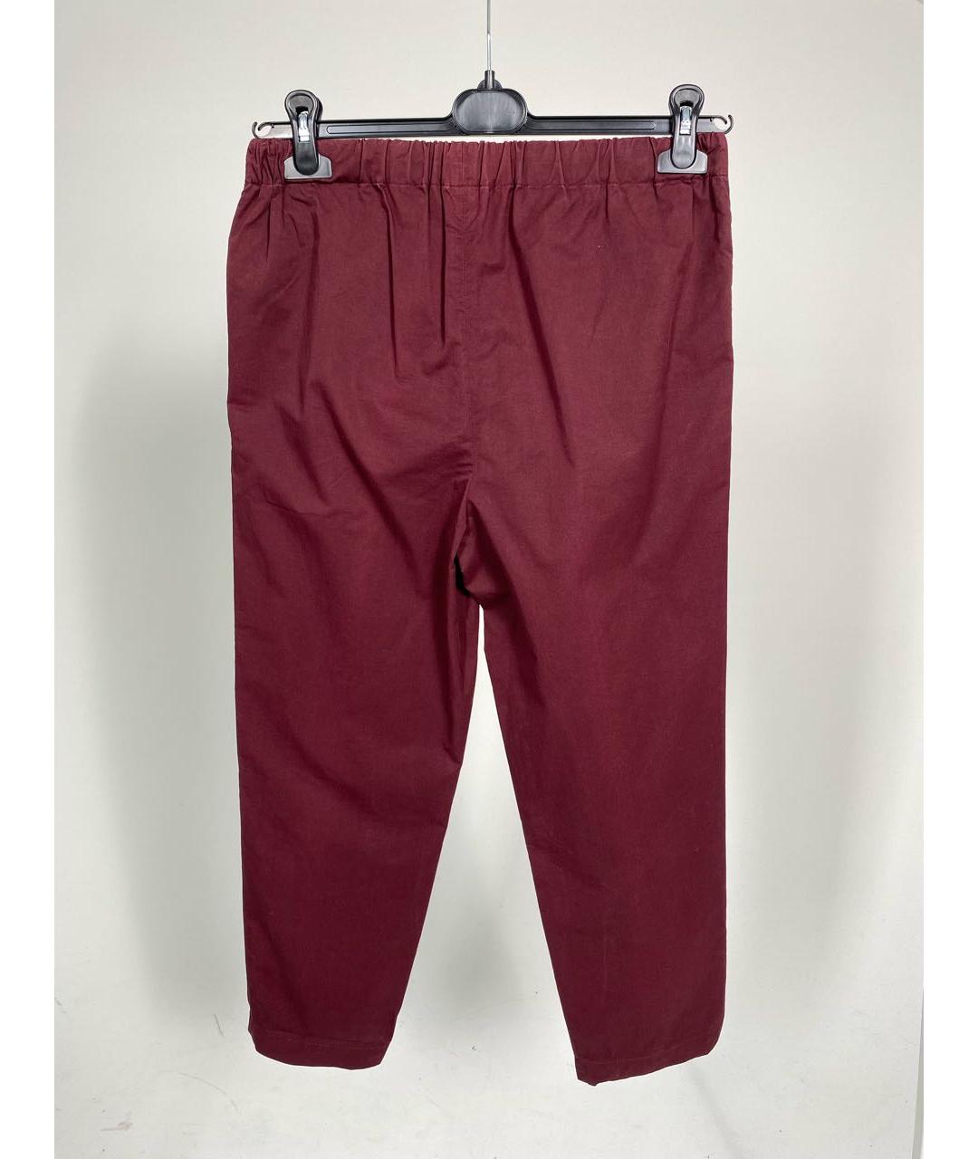 MARNI Бордовые хлопковые брюки узкие, фото 2