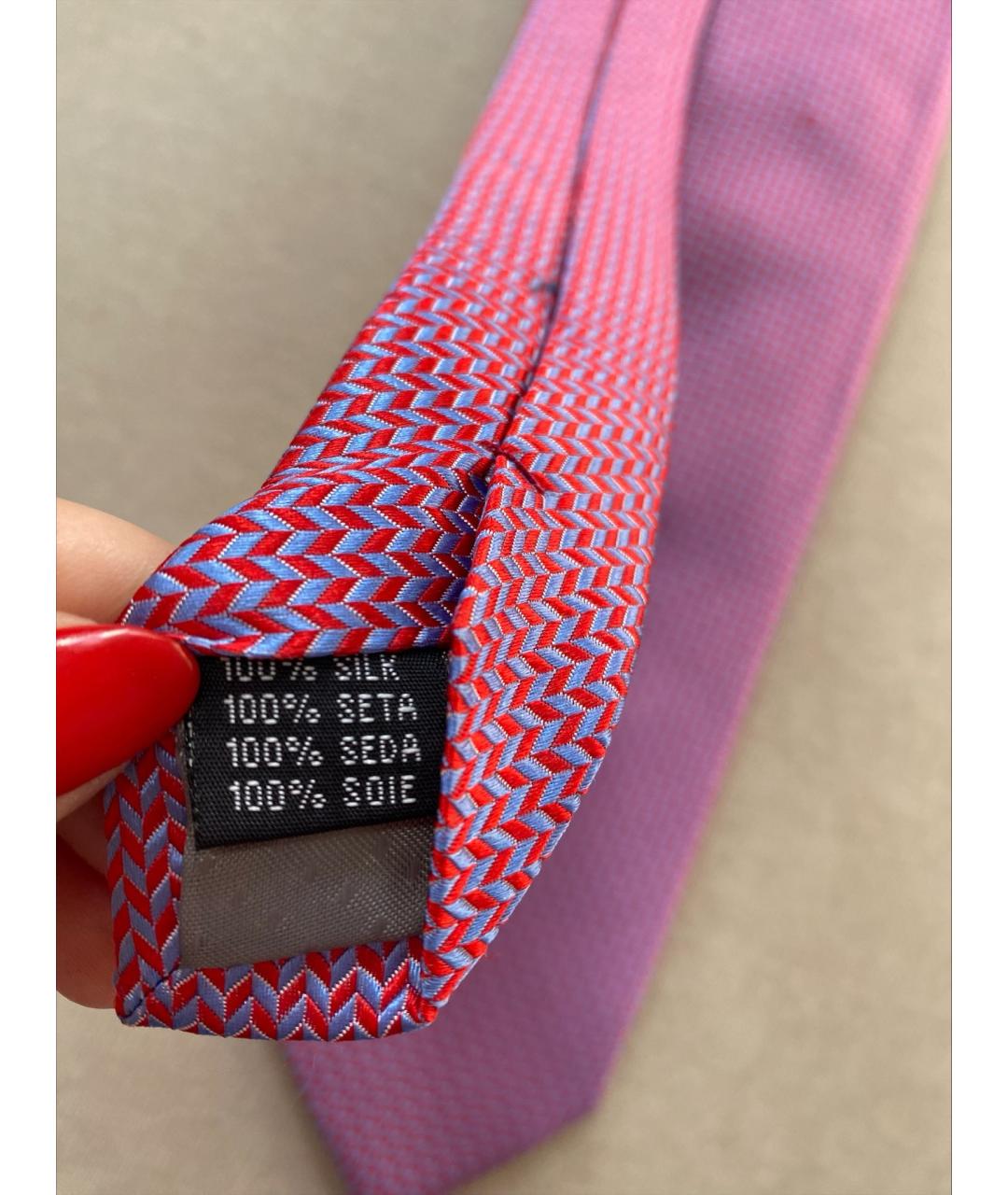 SAINT LAURENT Розовый шелковый галстук, фото 7