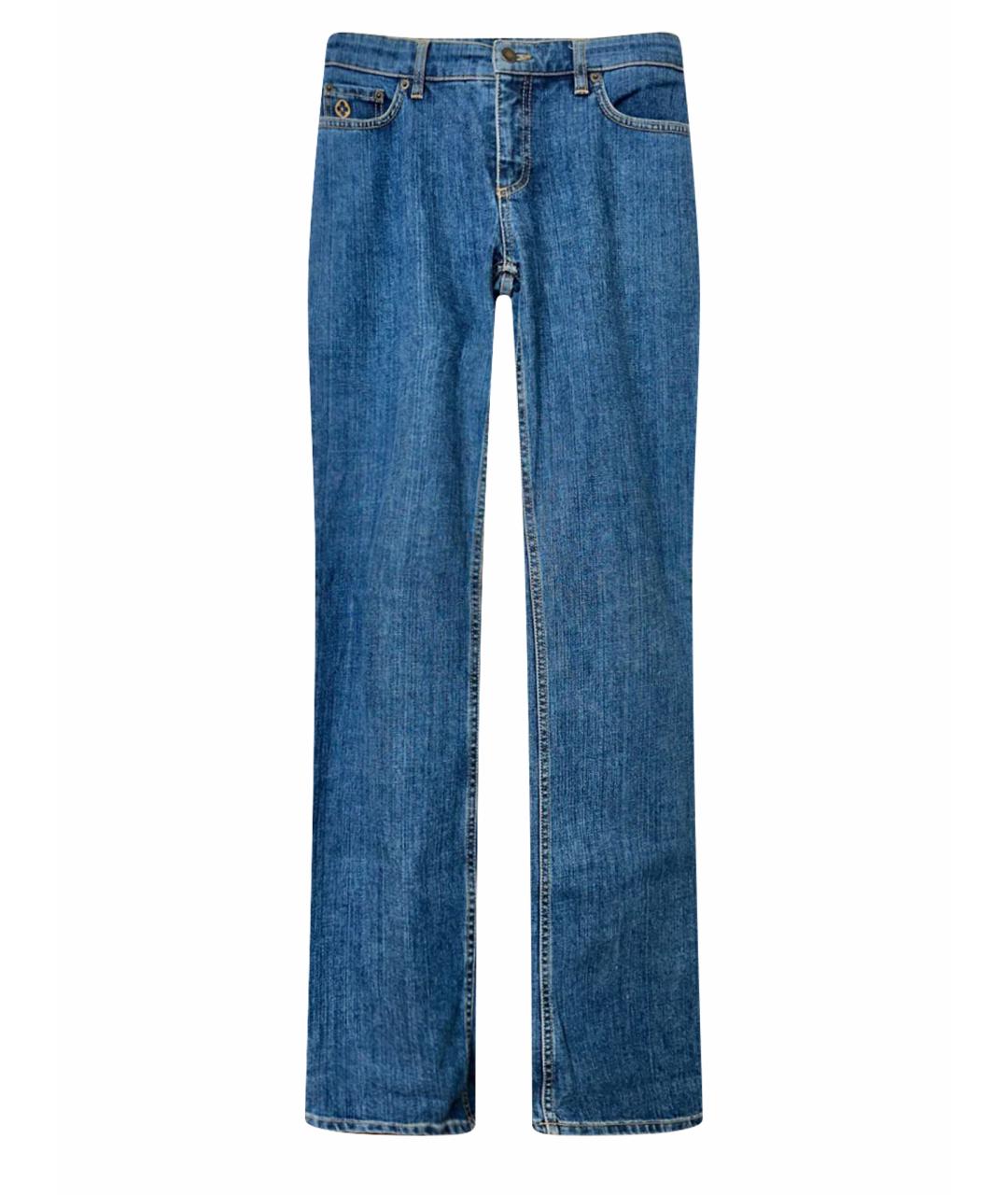 LOUIS VUITTON PRE-OWNED Синие хлопко-эластановые прямые джинсы, фото 1