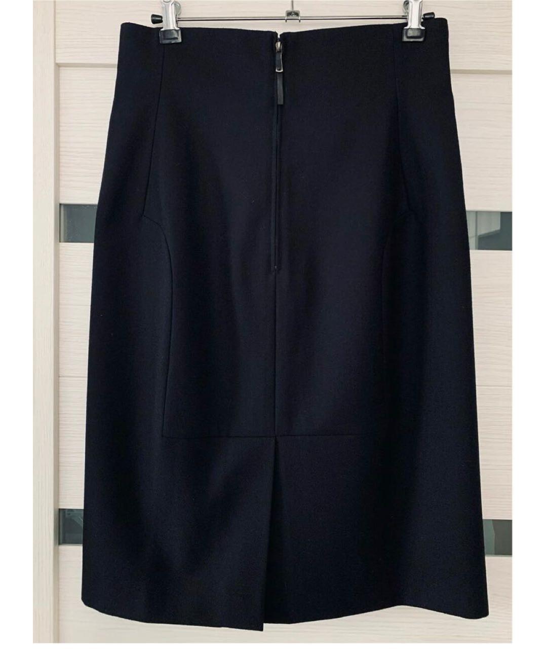 SAINT LAURENT Черная шерстяная юбка миди, фото 2
