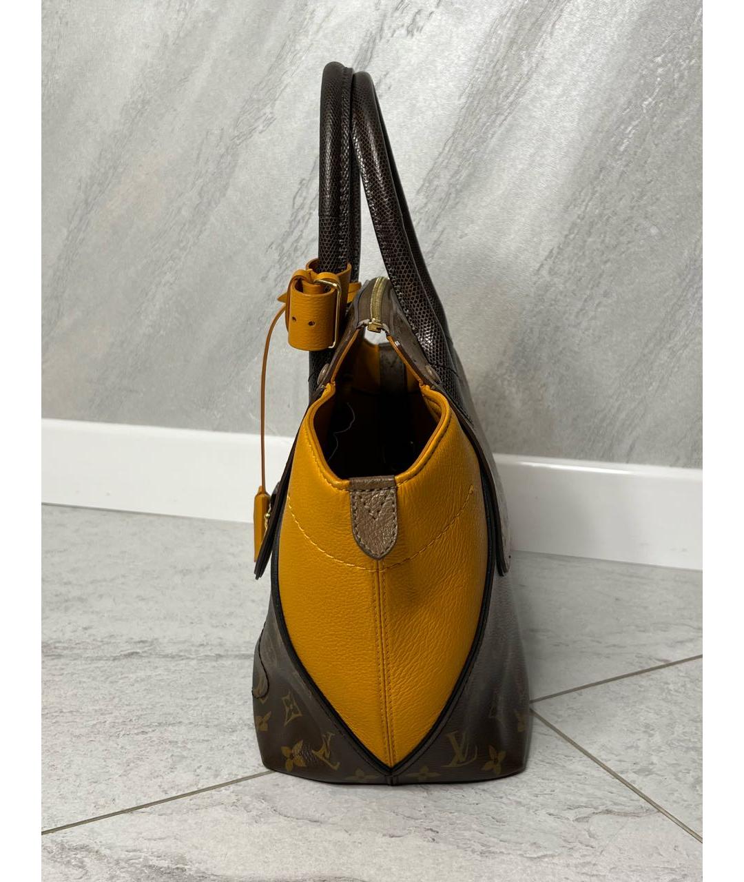 LOUIS VUITTON PRE-OWNED Горчичная сумка с короткими ручками из экзотической кожи, фото 2