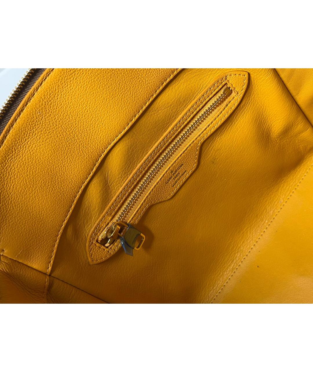 LOUIS VUITTON PRE-OWNED Горчичная сумка с короткими ручками из экзотической кожи, фото 4