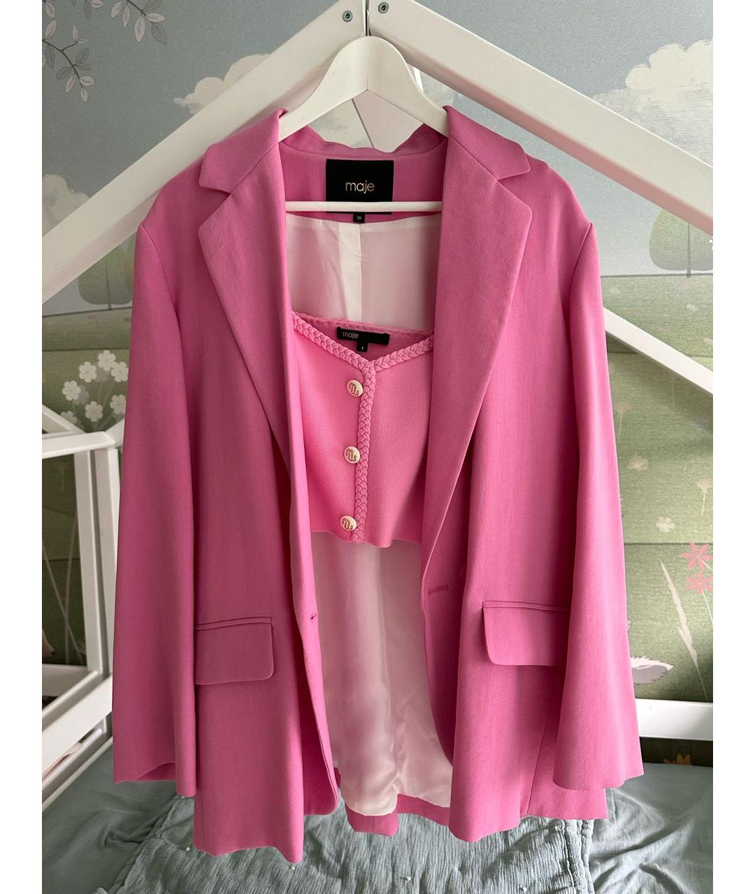MAJE Розовый жакет/пиджак, фото 7