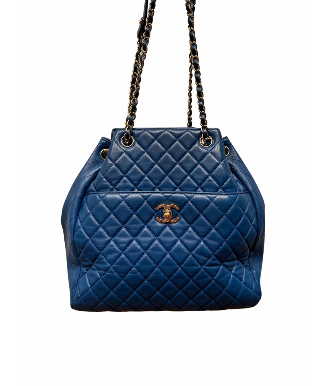 CHANEL PRE-OWNED Синяя кожаная сумка через плечо, фото 1