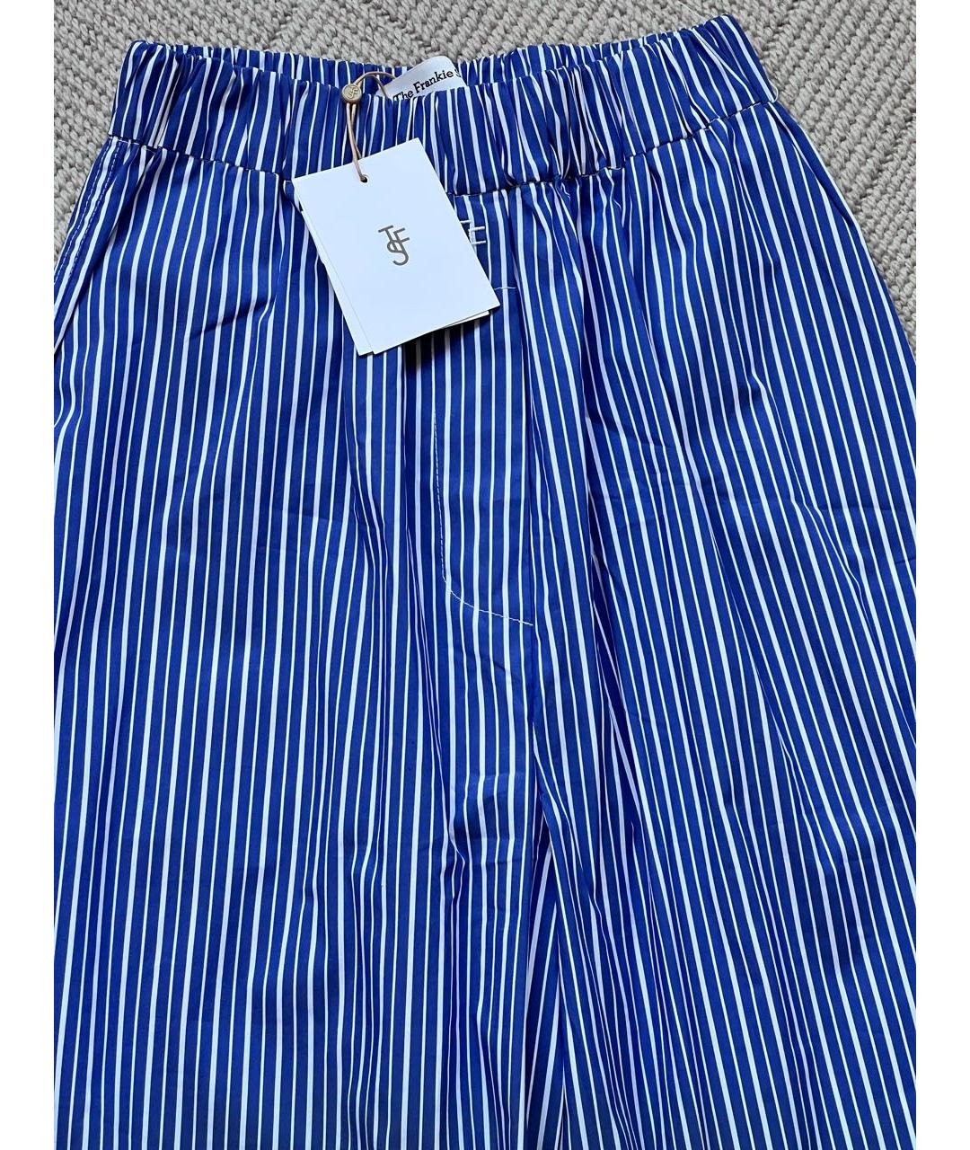 THE FRANKIE SHOP Голубые хлопковые брюки широкие, фото 6
