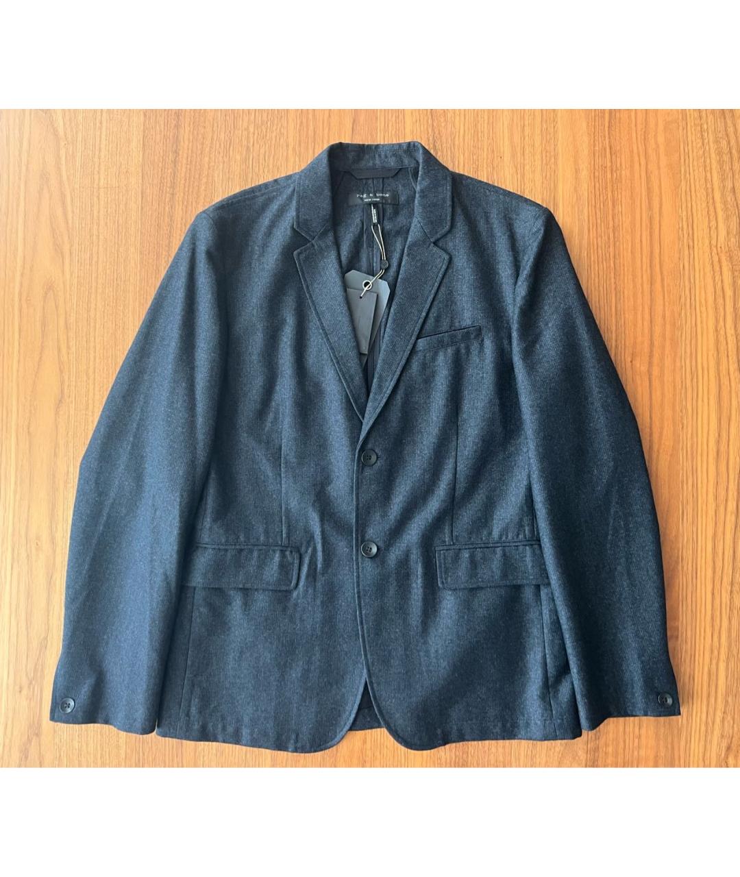 RAG&BONE Темно-синий шерстяной пиджак, фото 4
