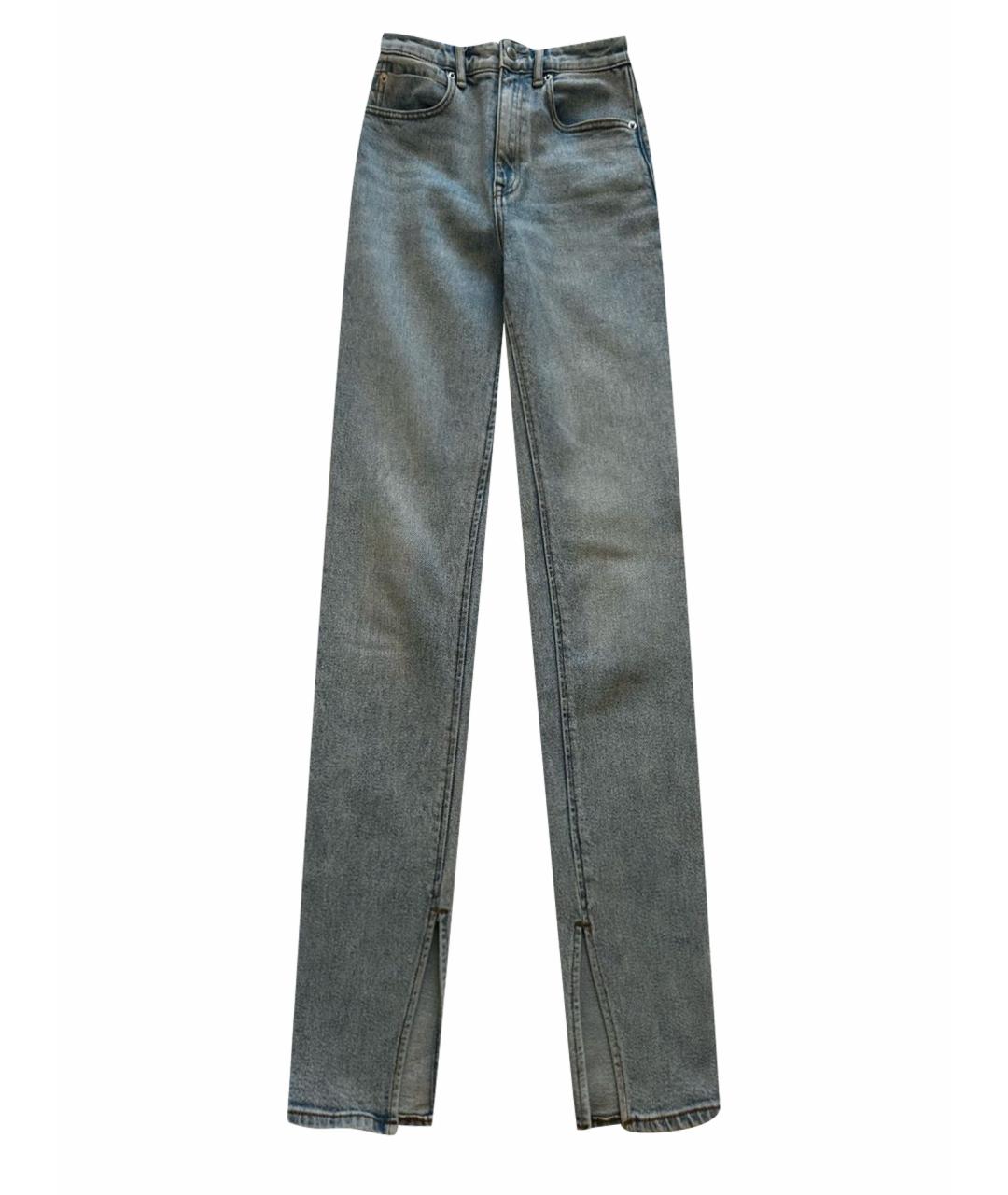 ALEXANDER WANG Голубые хлопко-эластановые джинсы слим, фото 1