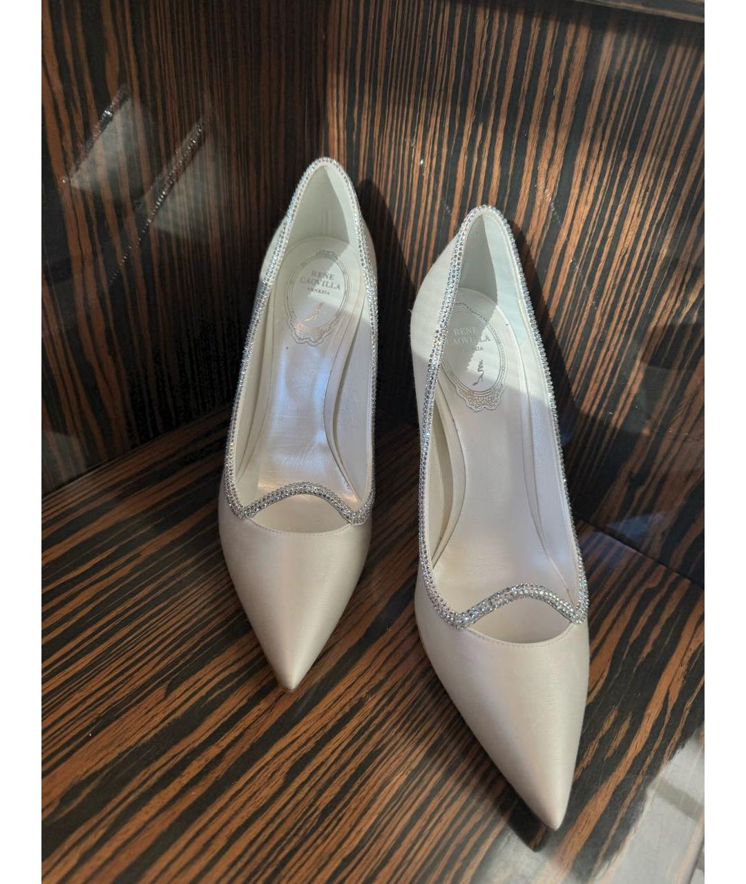 RENE CAOVILLA Белые текстильные туфли, фото 8