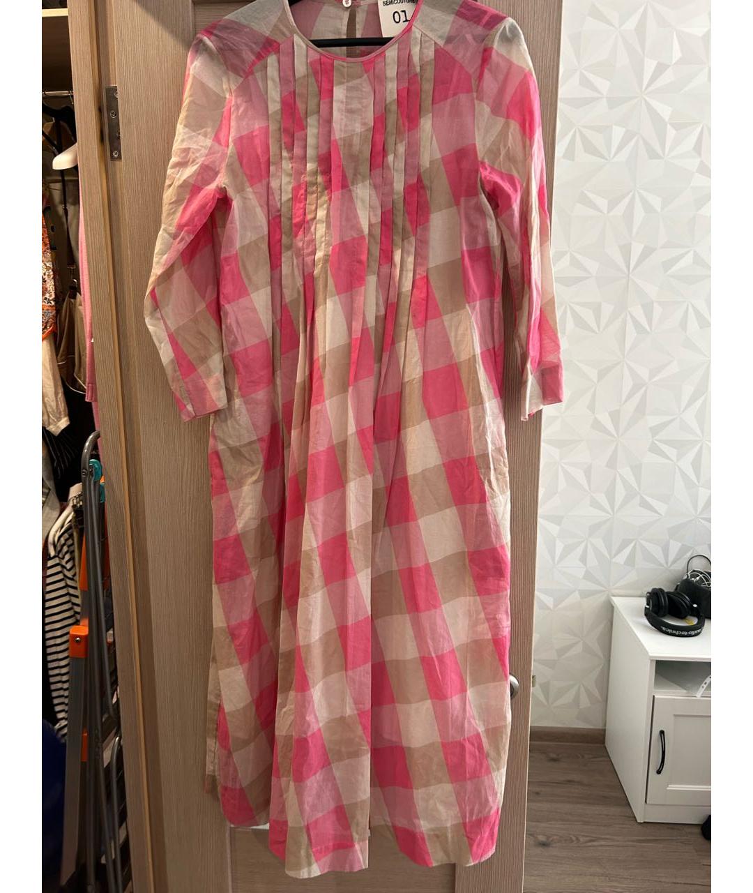 SEMICOUTURE Розовое хлопковое повседневное платье, фото 6