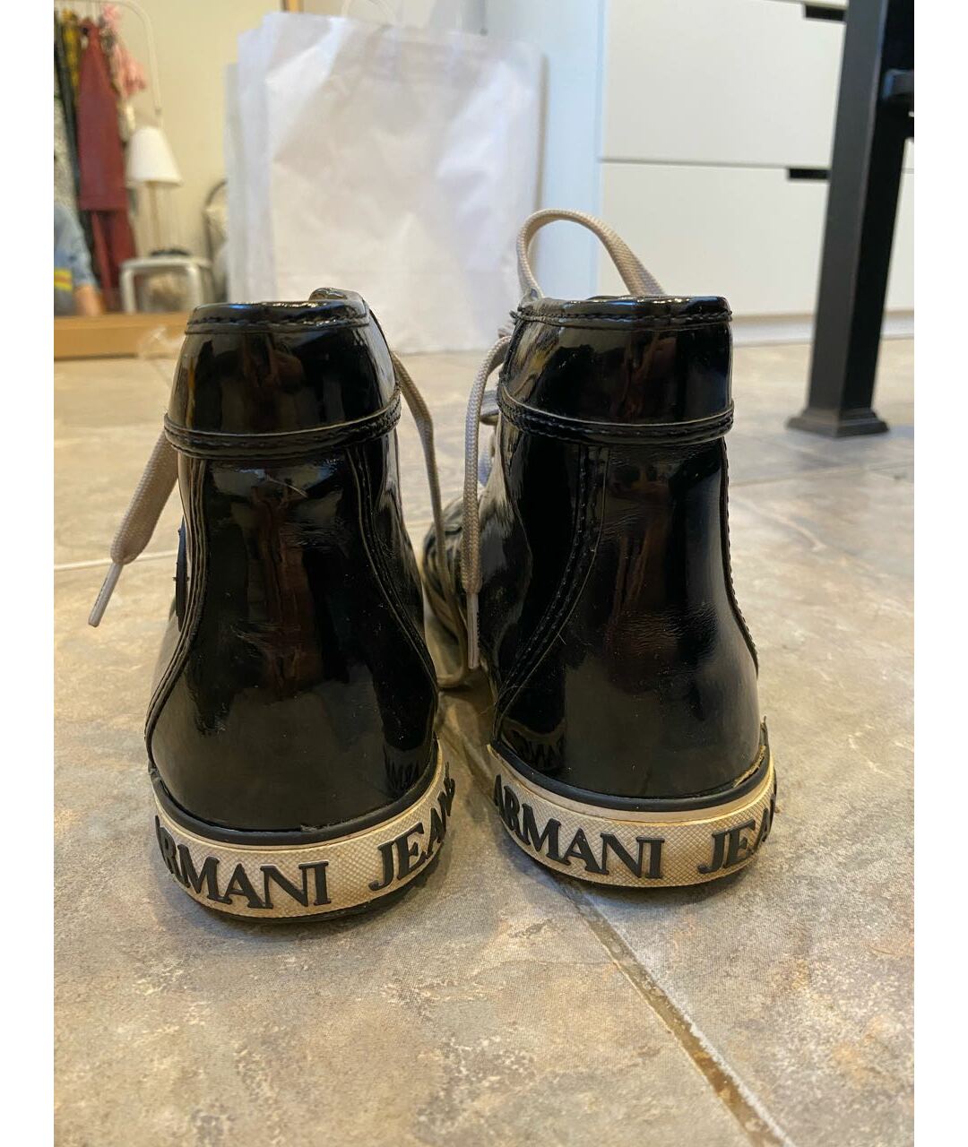 ARMANI JEANS Черные нубуковые кроссовки, фото 4