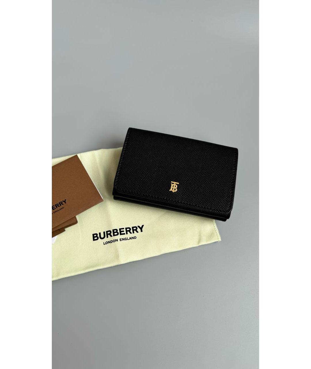 BURBERRY Черный кожаный кошелек, фото 5