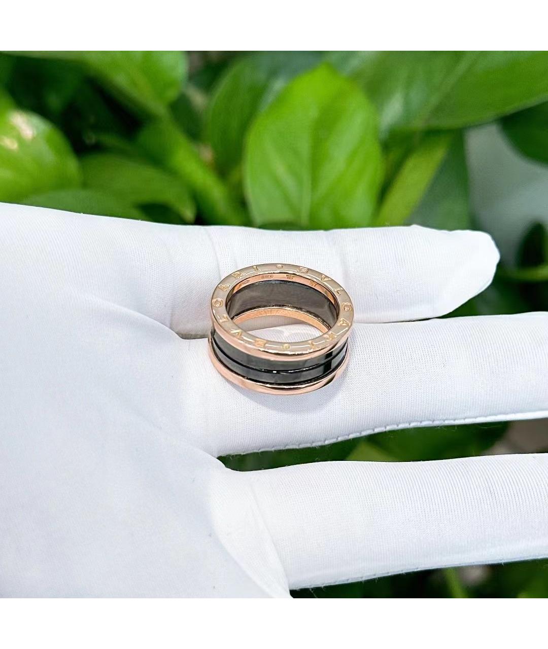BVLGARI Черное кольцо из розового золота, фото 5