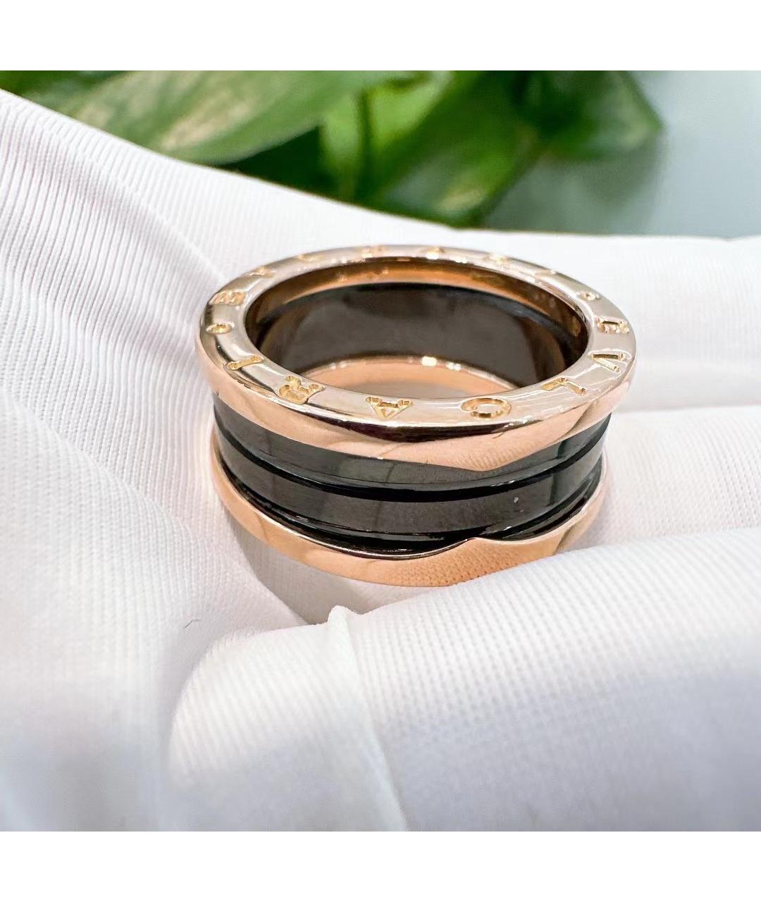 BVLGARI Черное кольцо из розового золота, фото 2