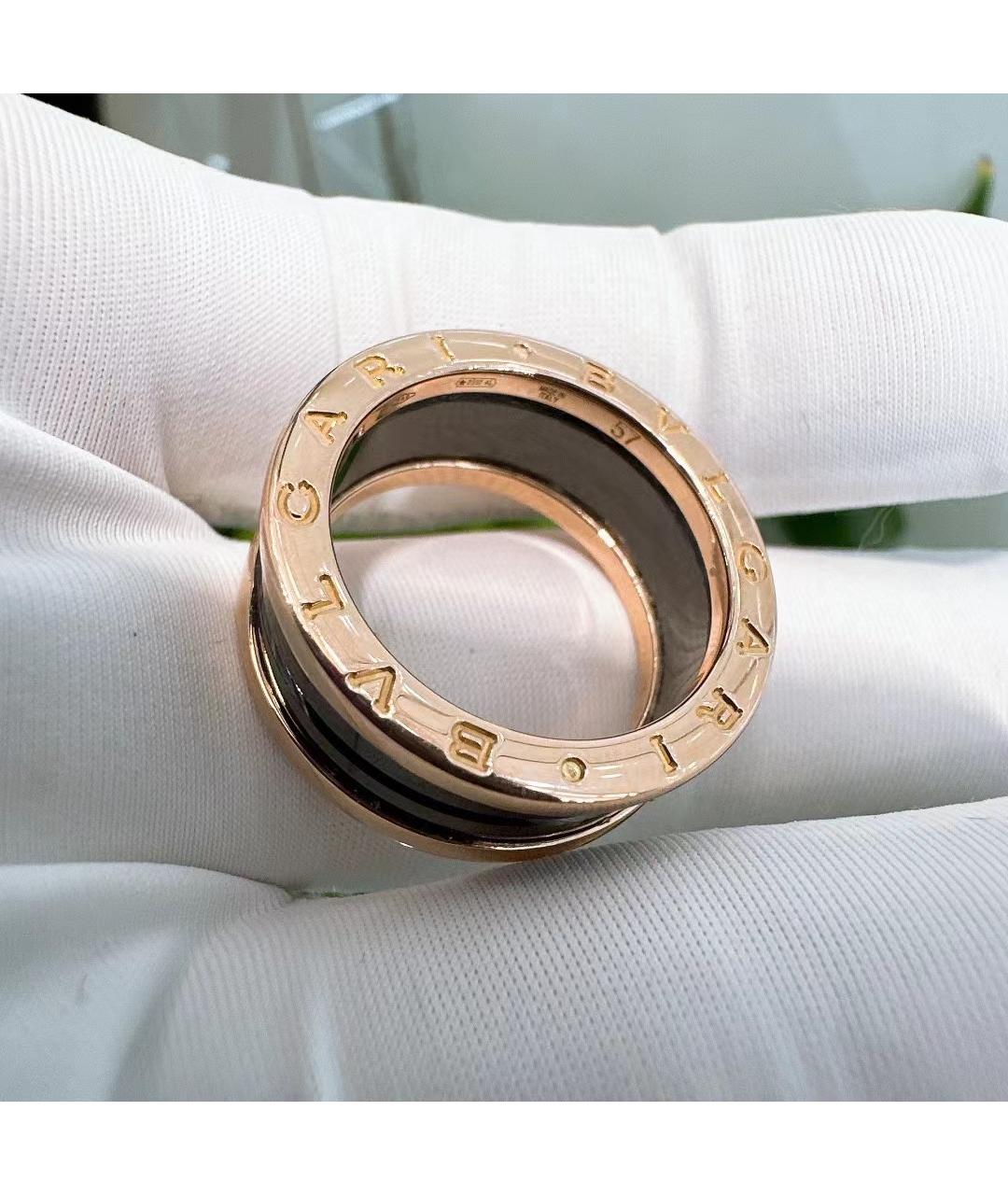 BVLGARI Черное кольцо из розового золота, фото 3