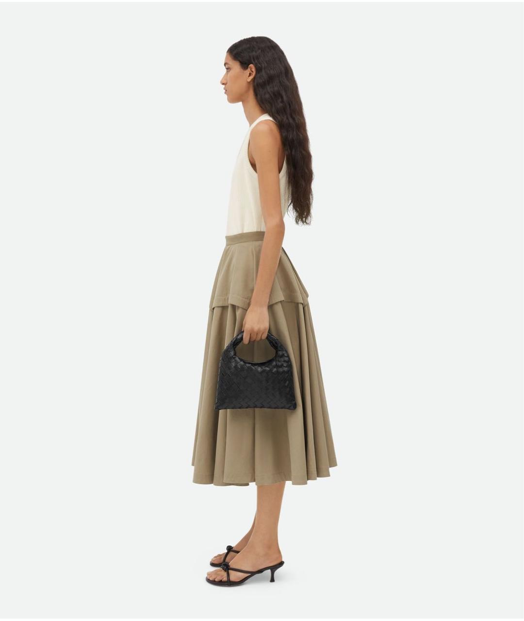 BOTTEGA VENETA Черная кожаная сумка через плечо, фото 4