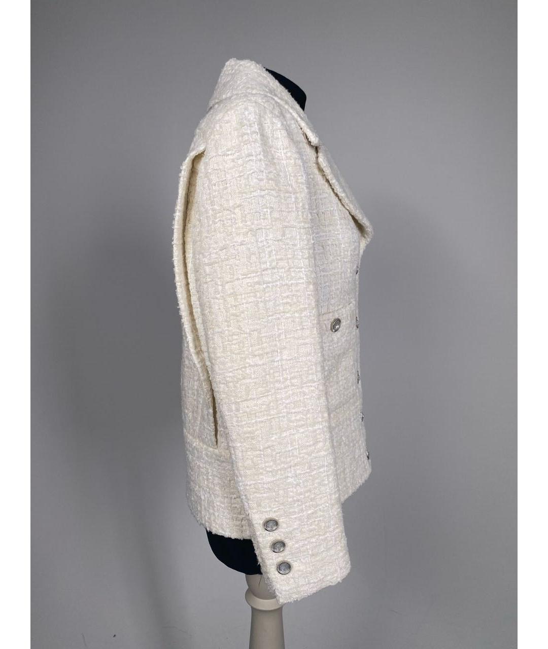 CHANEL Белый твидовый жакет/пиджак, фото 6