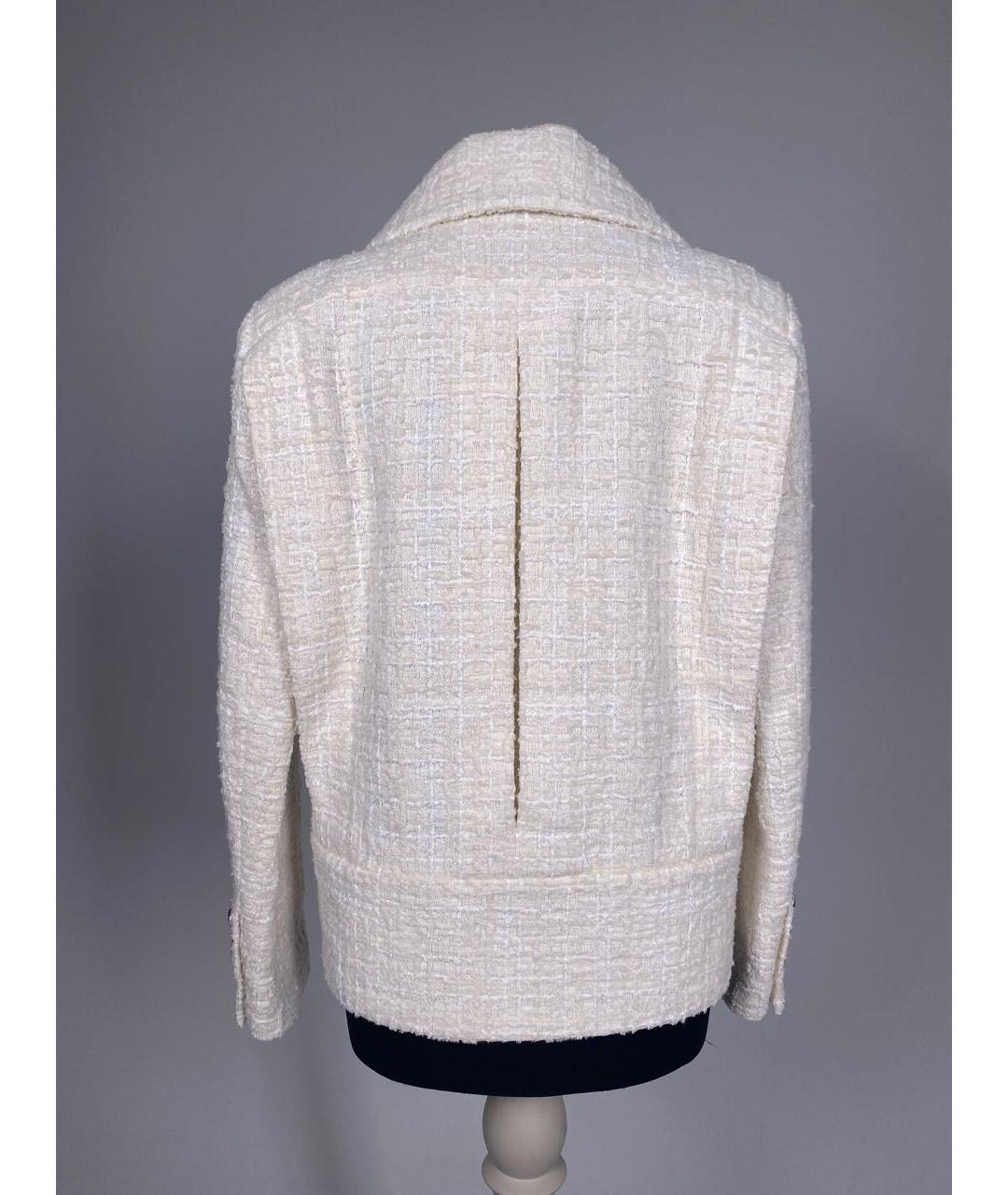 CHANEL Белый твидовый жакет/пиджак, фото 2