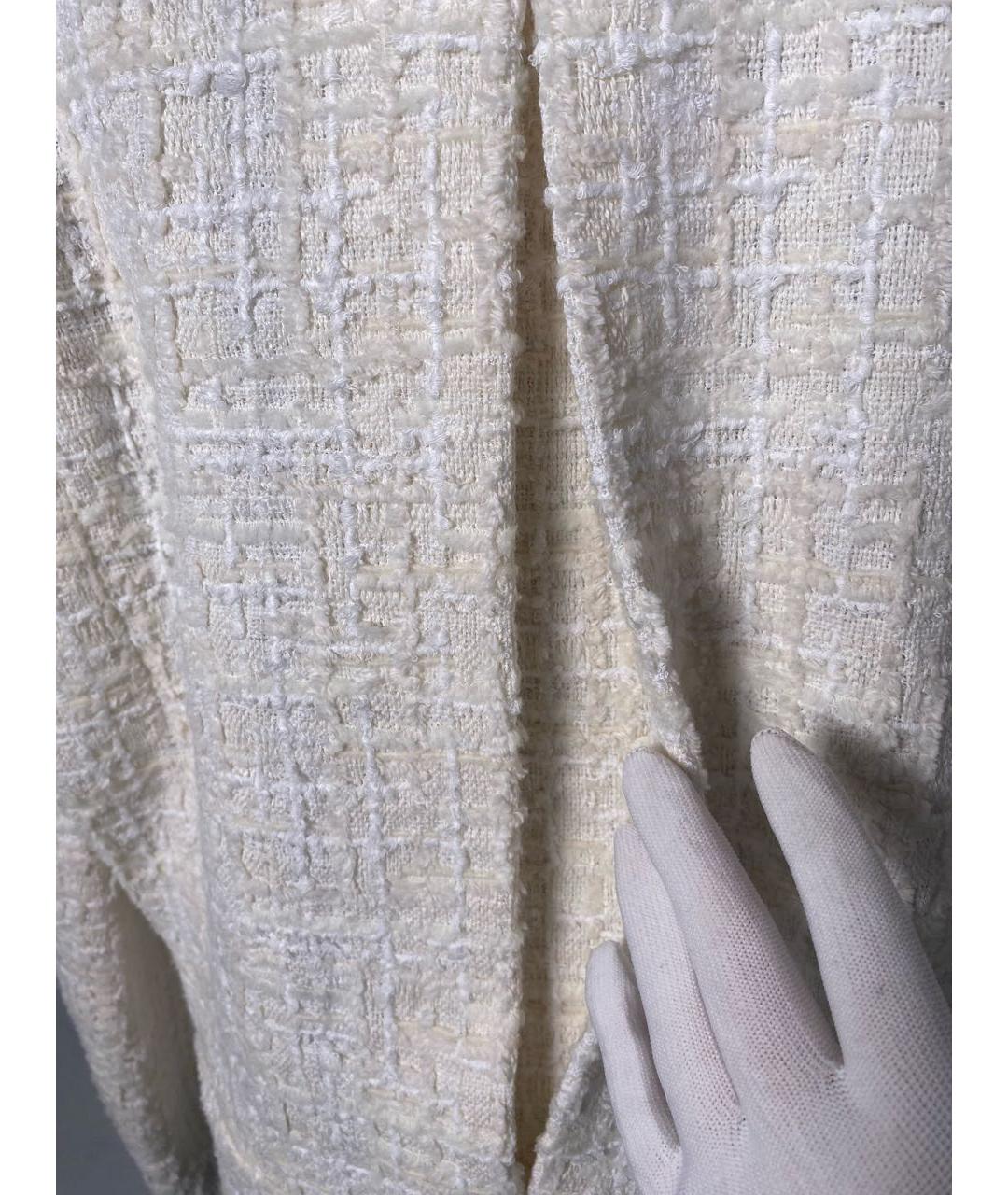 CHANEL Белый твидовый жакет/пиджак, фото 3