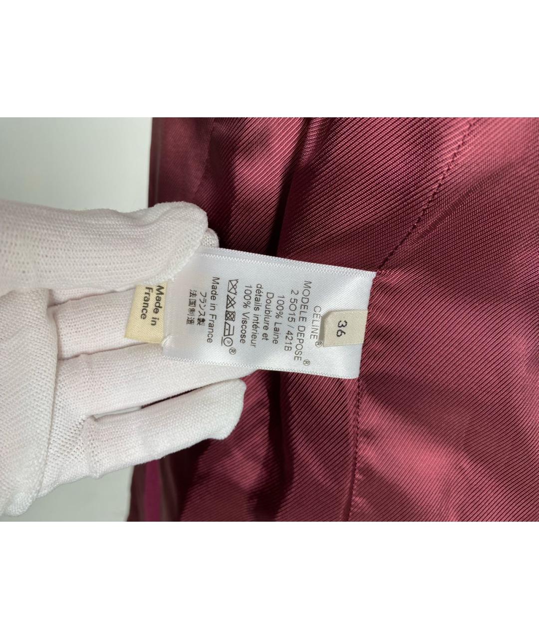 CELINE PRE-OWNED Бордовый шерстяной жакет/пиджак, фото 8