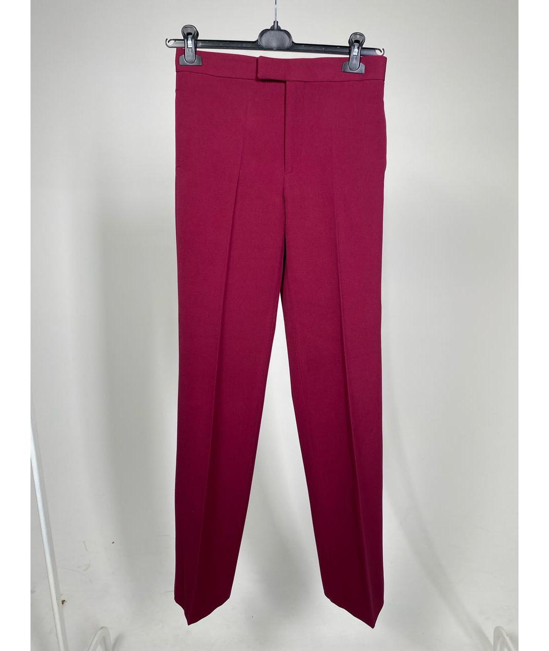 CELINE PRE-OWNED Бордовые шерстяные брюки узкие, фото 6