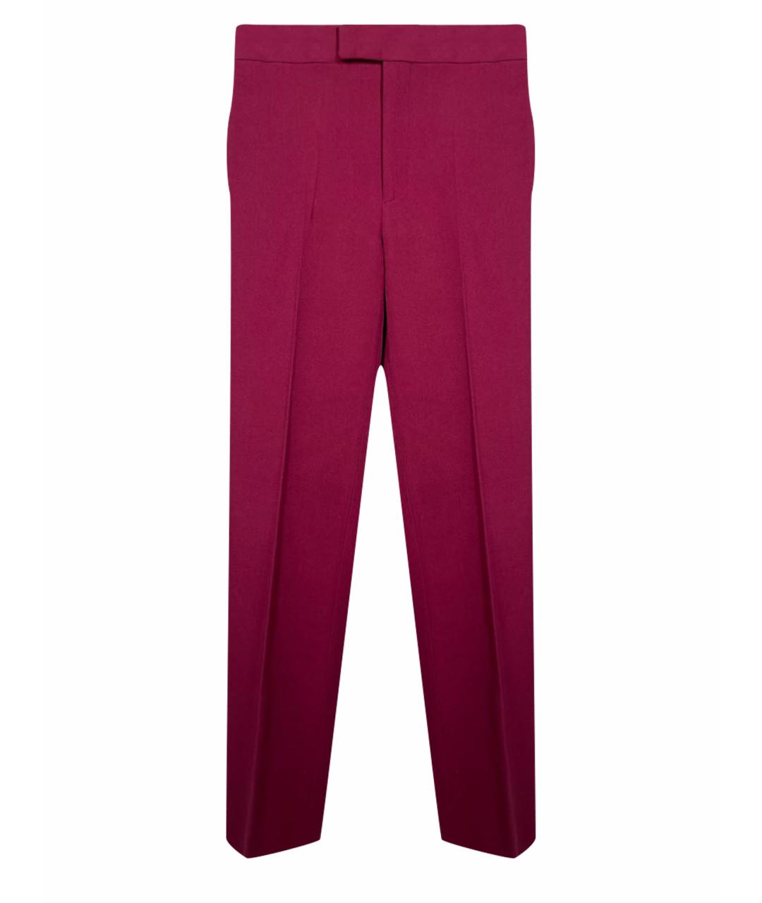 CELINE PRE-OWNED Бордовые шерстяные брюки узкие, фото 1
