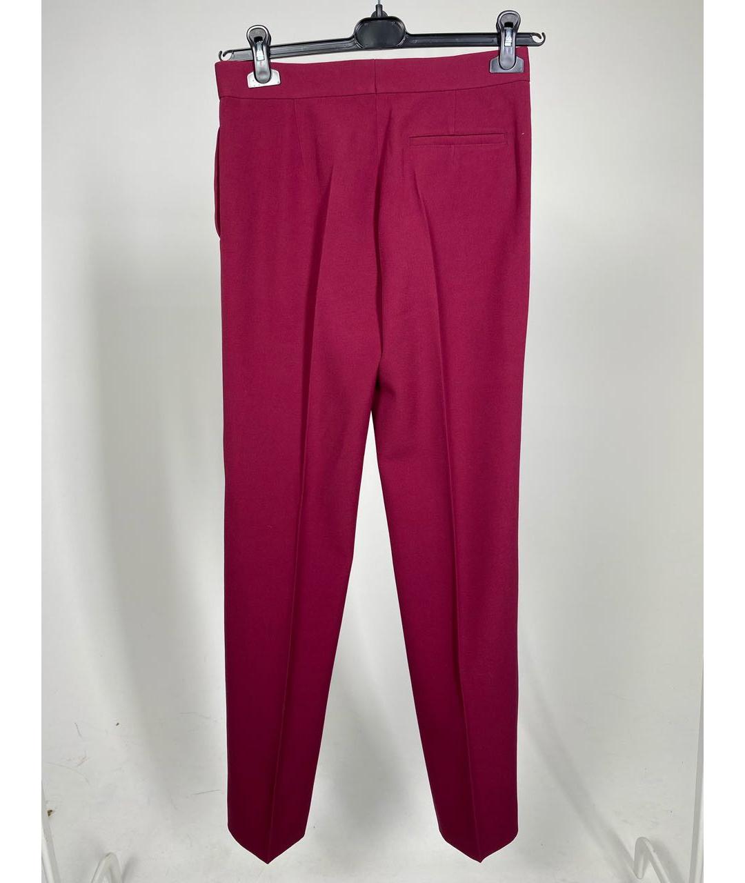 CELINE PRE-OWNED Бордовые шерстяные брюки узкие, фото 2