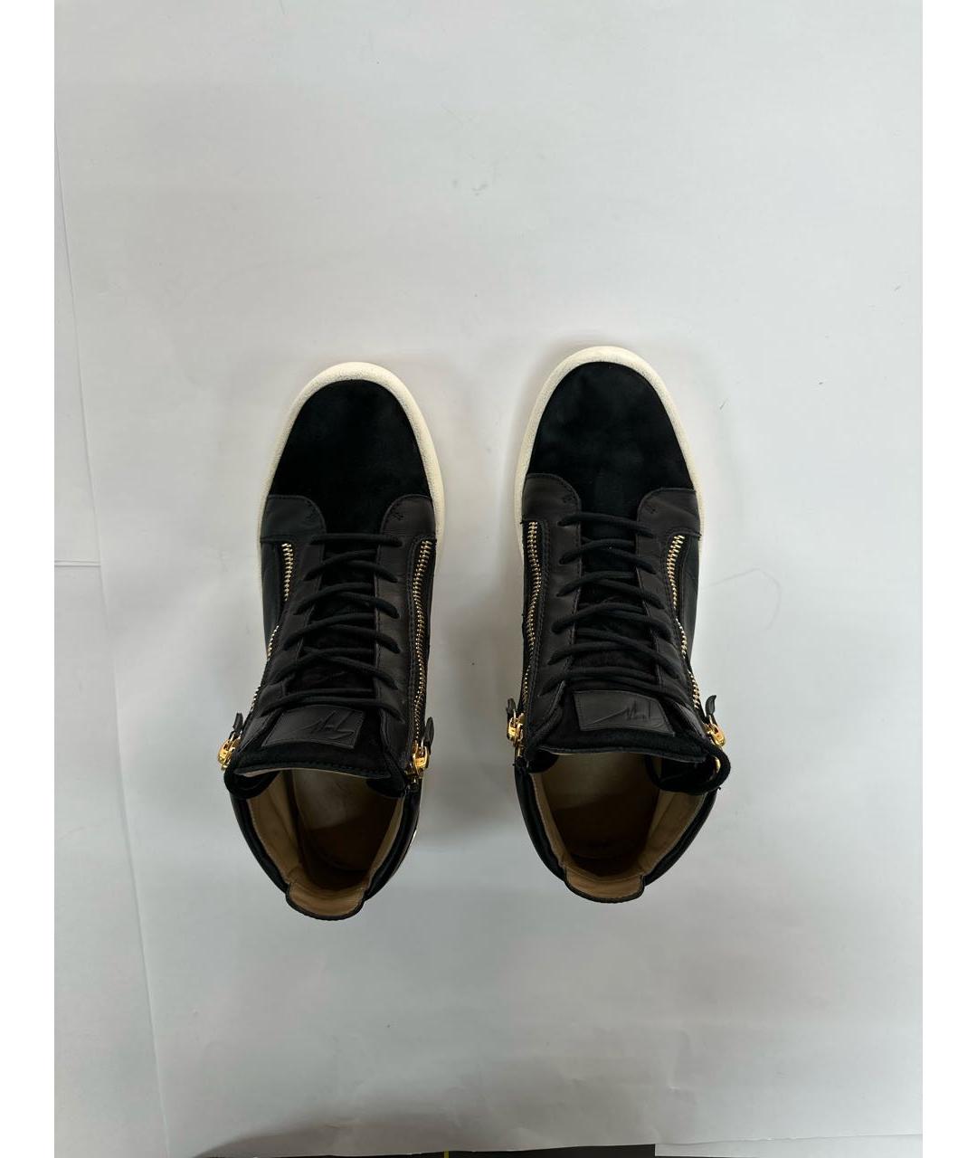 GIUSEPPE ZANOTTI DESIGN Черные замшевые высокие кроссовки / кеды, фото 3