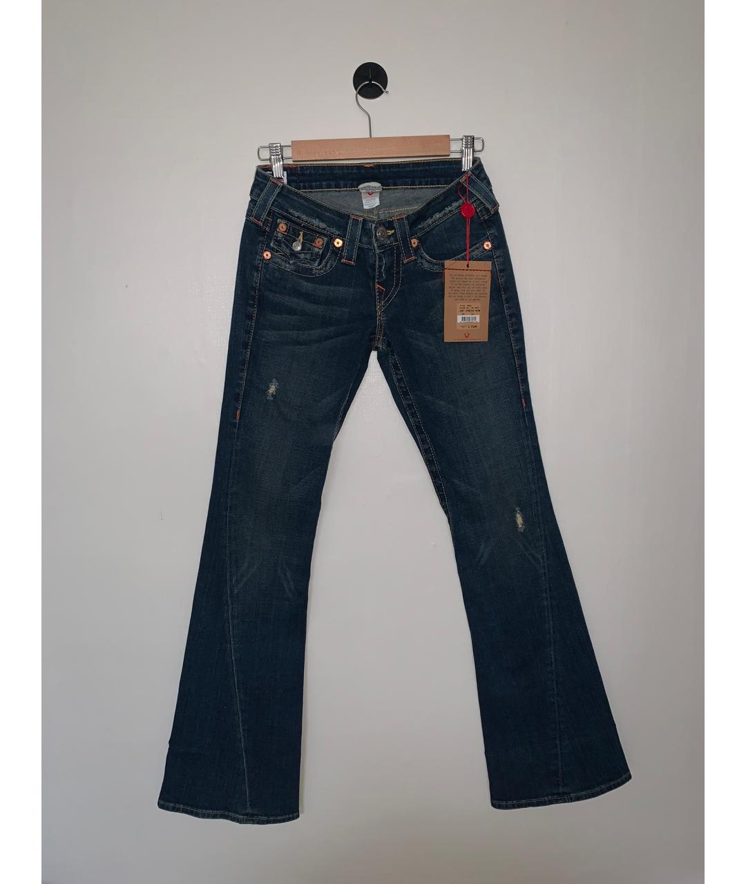 TRUE RELIGION Синие хлопковые джинсы клеш, фото 2