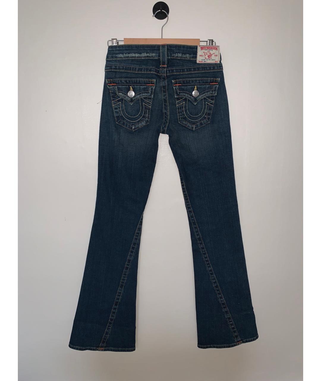 TRUE RELIGION Синие хлопковые джинсы клеш, фото 6