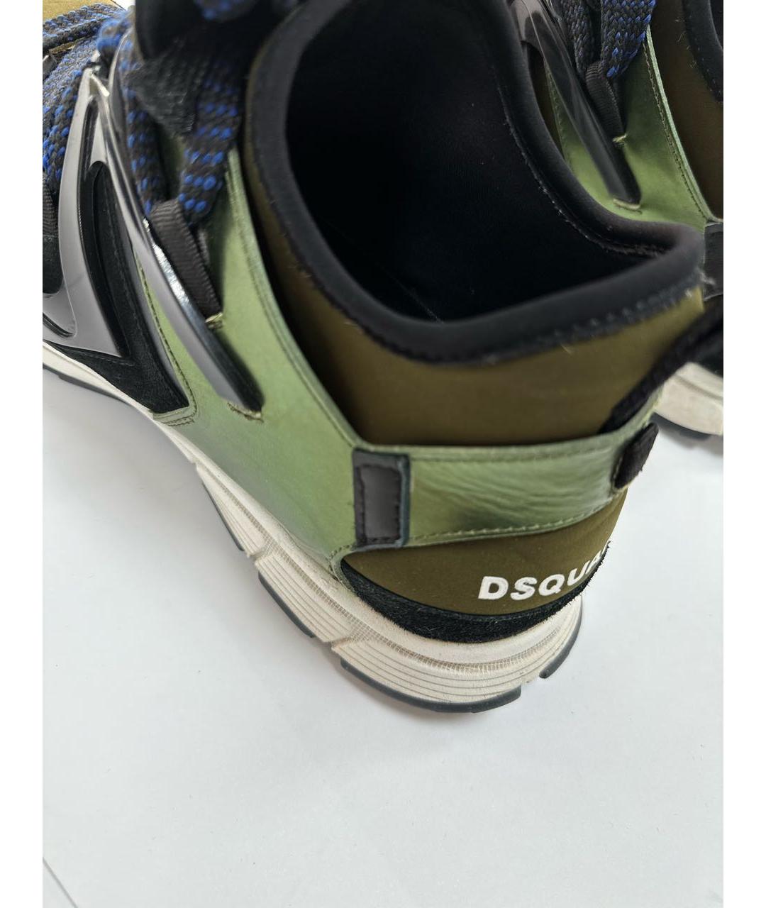 DSQUARED2 Зеленые неопреновые высокие кроссовки / кеды, фото 5