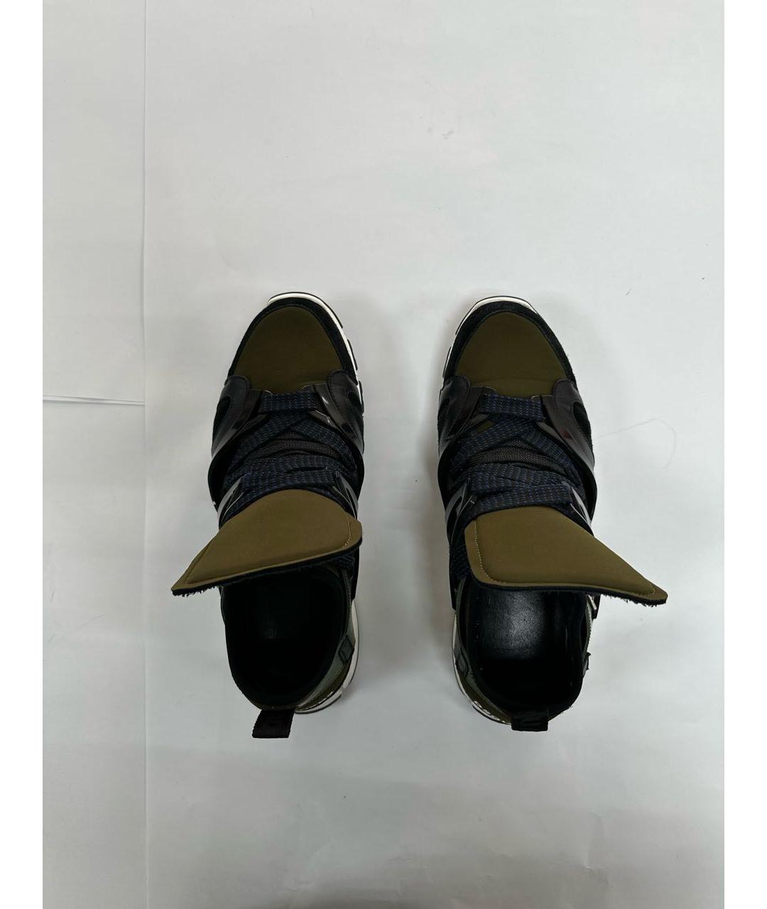 DSQUARED2 Зеленые неопреновые высокие кроссовки / кеды, фото 3