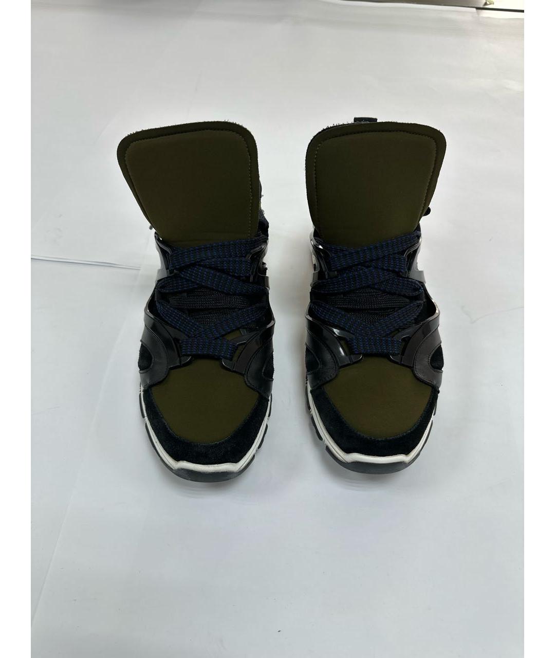DSQUARED2 Зеленые неопреновые высокие кроссовки / кеды, фото 2