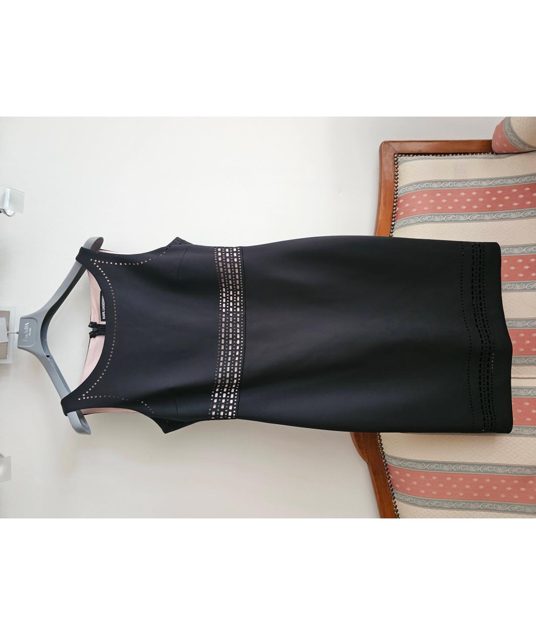 KARL LAGERFELD Черное полиэстеровое коктейльное платье, фото 7