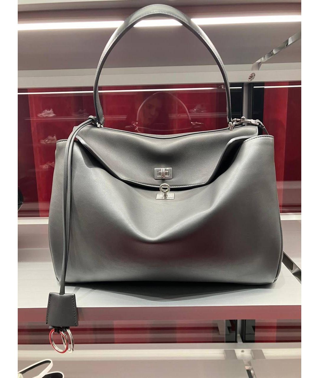 BALENCIAGA Черная кожаная сумка тоут, фото 3