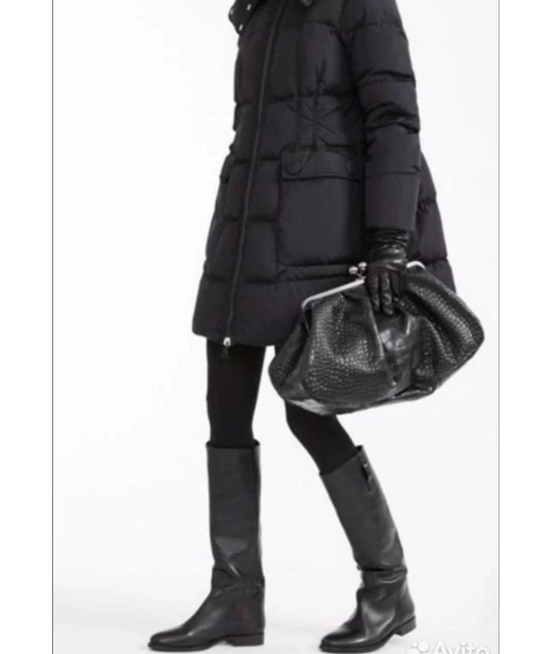 WEEKEND MAX MARA Черная кожаная сумка с короткими ручками, фото 8