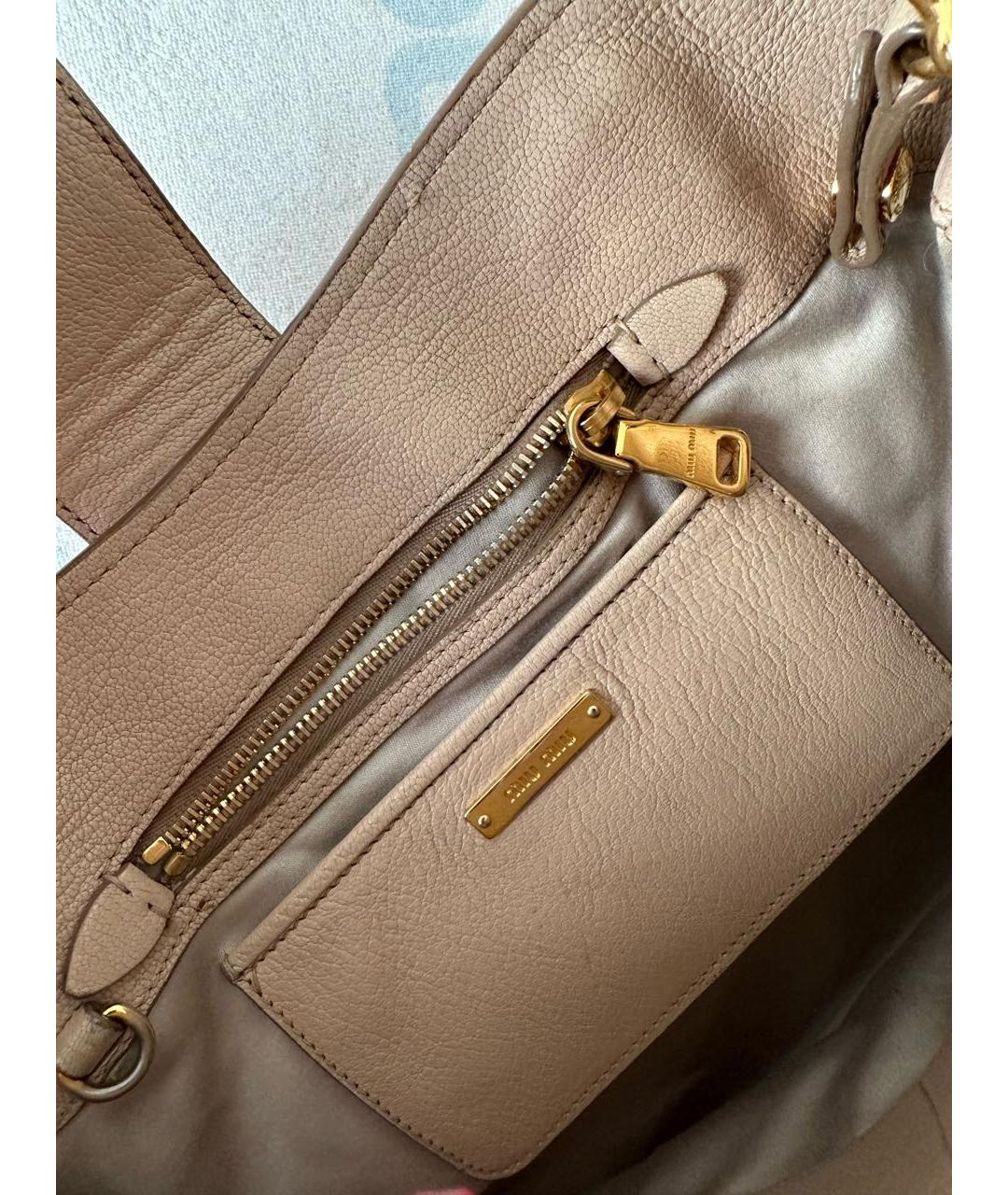 MIU MIU Розовая кожаная сумка с короткими ручками, фото 7