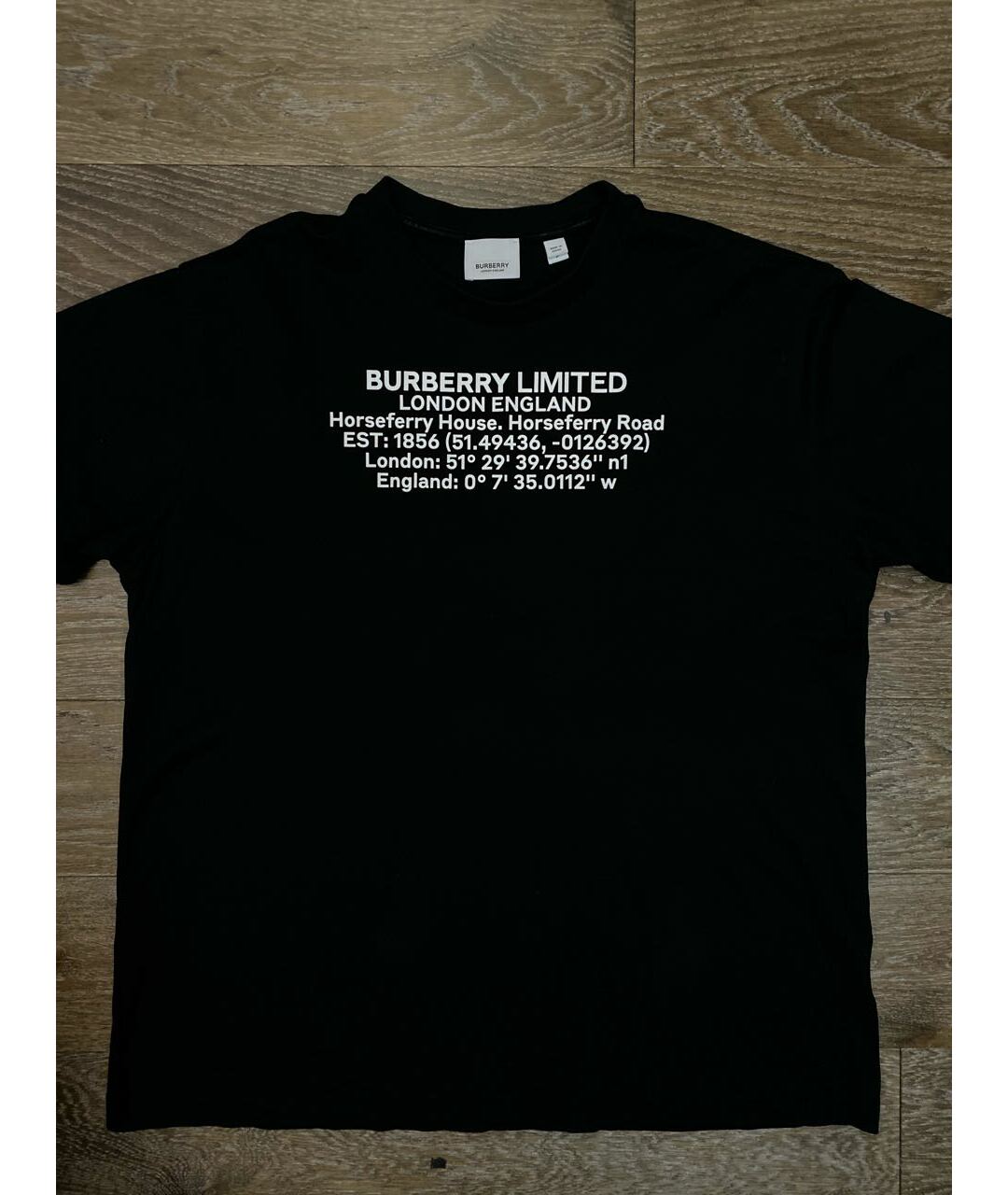BURBERRY Черная хлопковая футболка, фото 4