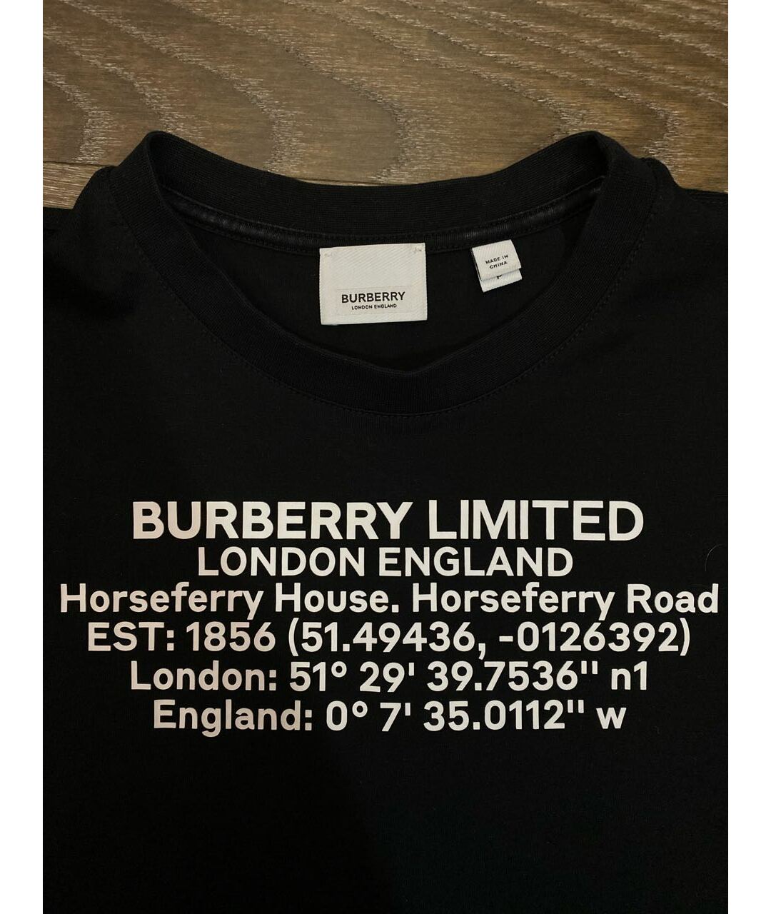 BURBERRY Черная хлопковая футболка, фото 2