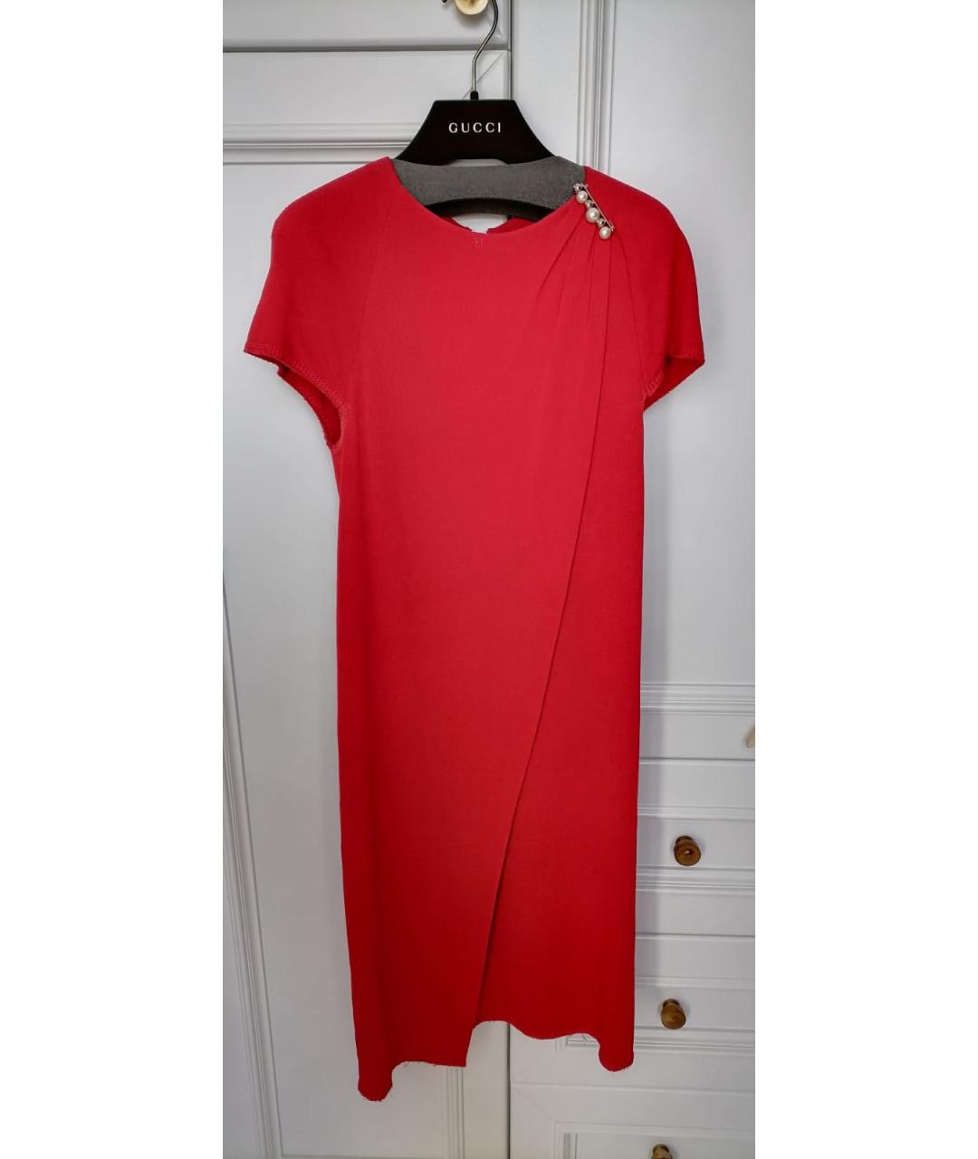 LOUIS VUITTON PRE-OWNED Красное вискозное коктейльное платье, фото 5