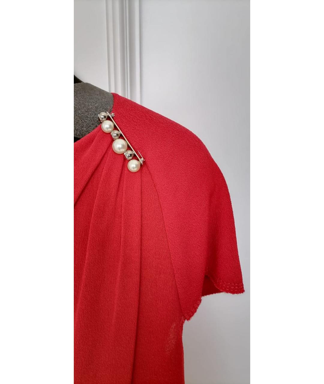 LOUIS VUITTON Красное вискозное коктейльное платье, фото 3
