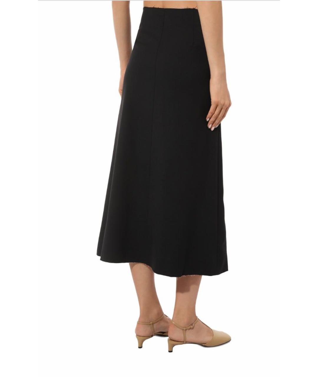 ERIKA CAVALLINI Черная шерстяная юбка миди, фото 3
