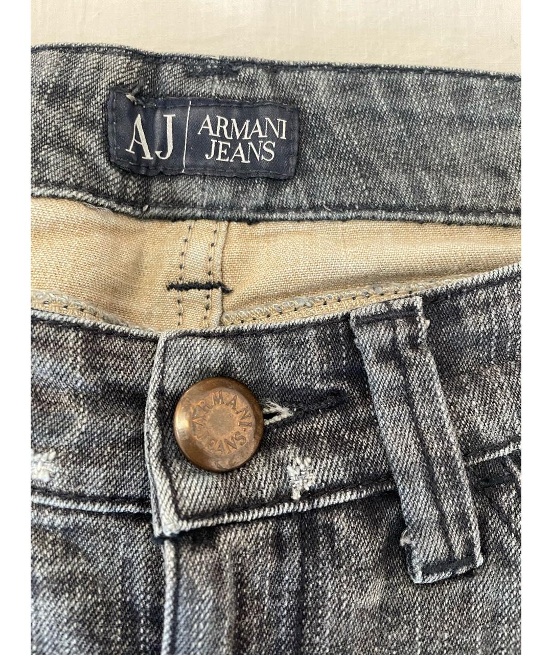 ARMANI JEANS Серые хлопковые джинсы слим, фото 5